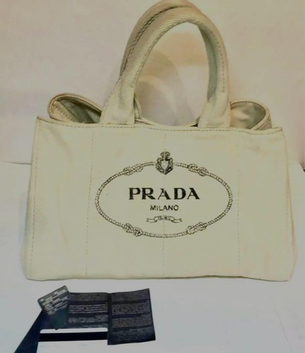 Prada canapa canvas tote - canvas, card